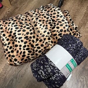 Fabric bundle cheetah leopard fuzzy purple animal print 4YDS